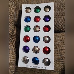 Vintage Target Christmas Glass Ornaments 18pc Small Shiny Colorful Made In USA